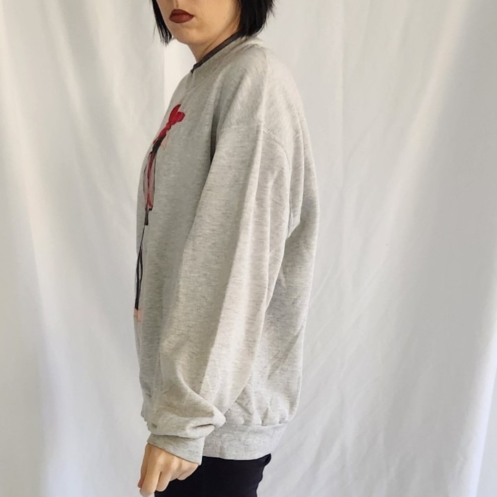90s Gray Crow‎ Grandmacore Sweatshirt - Picture 2 of 6